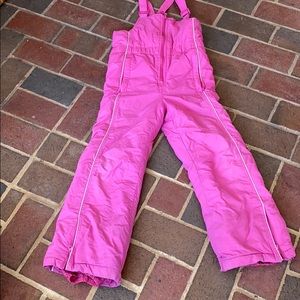 M 7/8 Girls Pink Snow Overalls